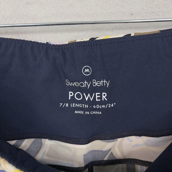 Sweaty Betty Leggings Womens Medium Colorful Power 7/8 Pocket Yoga Running - Picture 10 of 15